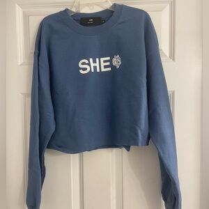 Dark sport cropped crewneck